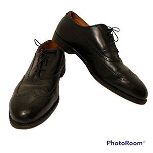 ALDEN MENS SHOES OXFORD LACE UP BLACK LEATHER SIZE 10.5 2E WIDE USA With Duster